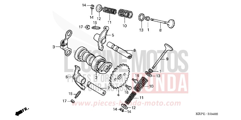 ARBRE A CAMES/SOUPAPE de SCV 100 Lead RADIANT RED METALLIC (R218) 2003